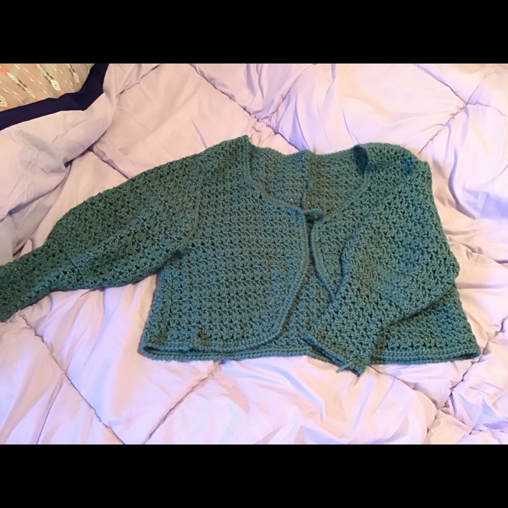Hand-made crocheted sweater.